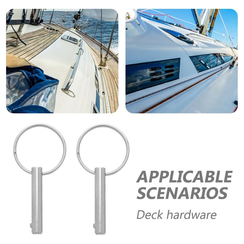 Stainless Steel 6.3x51mm Bimini Top Anchor Quick Release Safety Pins 2pcs Boat Canopy Hardware Replacement for Boating Sailing - Image 4