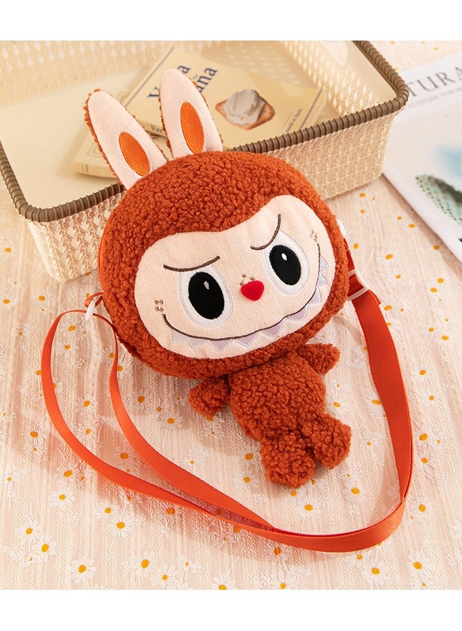 لابوبو حقيبة كتف مائلةحقيبة ظهر كرتونية حقيبة دمية محشوة للنقودحقيبة مدرسية مزدوجة الأشرطة