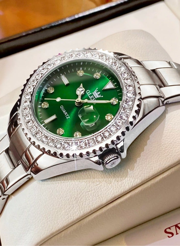 أوليفز ساعات نسائية كوارتز ستانلس ستيل مقاومة للماء أنالوج 34 مم فضية 9945 - Image 5