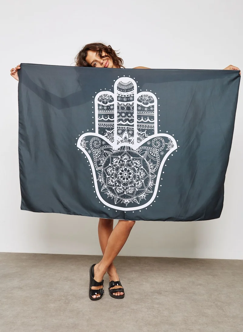 Pink Cactus Hamsa Tapestry