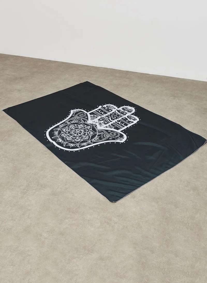 Pink Cactus Hamsa Tapestry