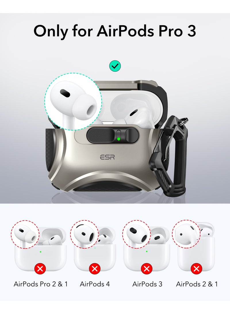 اي اس ار ESR for AirPods Pro 3 Case (2025), Compatible with Airpods Pro 3rd Generation Case (USB-C Cable), Effortless MagSafe, Drop-Proof Lock, Easy Open, Cyber Series Titanium - Image 2