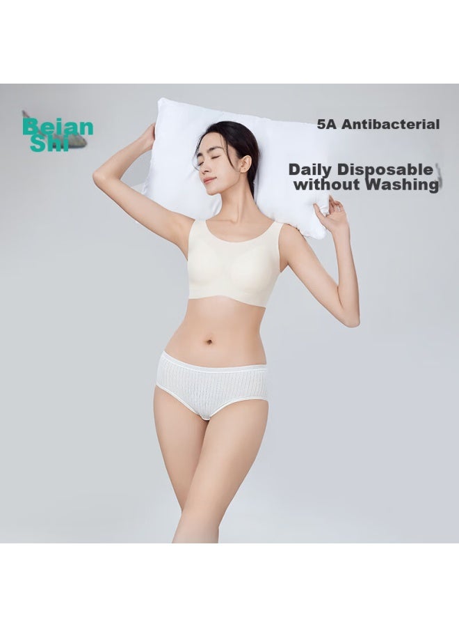 Briars Beianshi Disposable Women's Underwear, Pure Cotton, No-wash, Portable, Individually Packaged, Women's White - Image 1