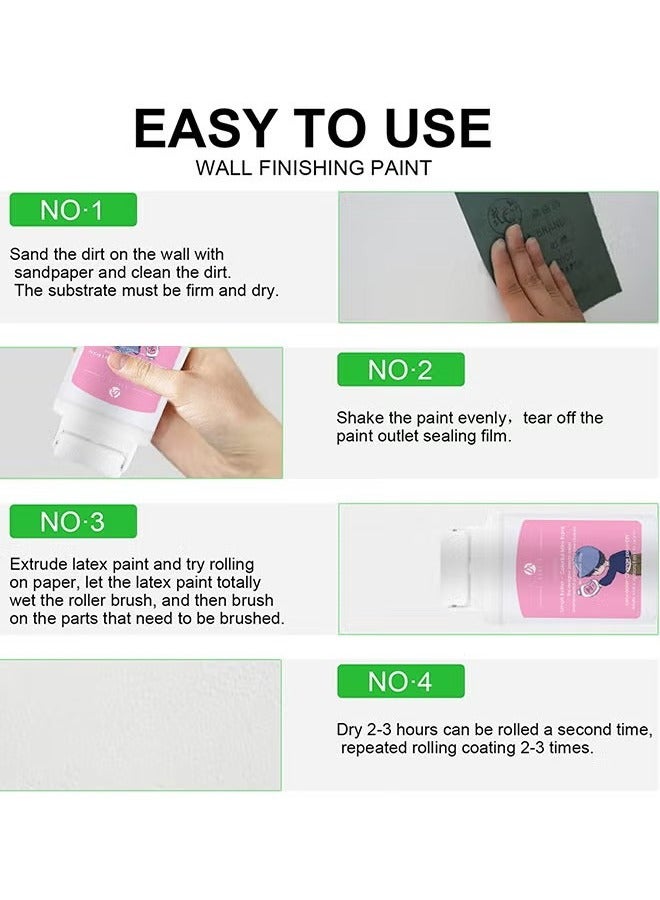 ASHILE Portable Wall Repair Paint Wall Mending Agent Wall Spackle with Roll Brush Wall Surface Hole Fill Quick and Easy Solution - Image 5