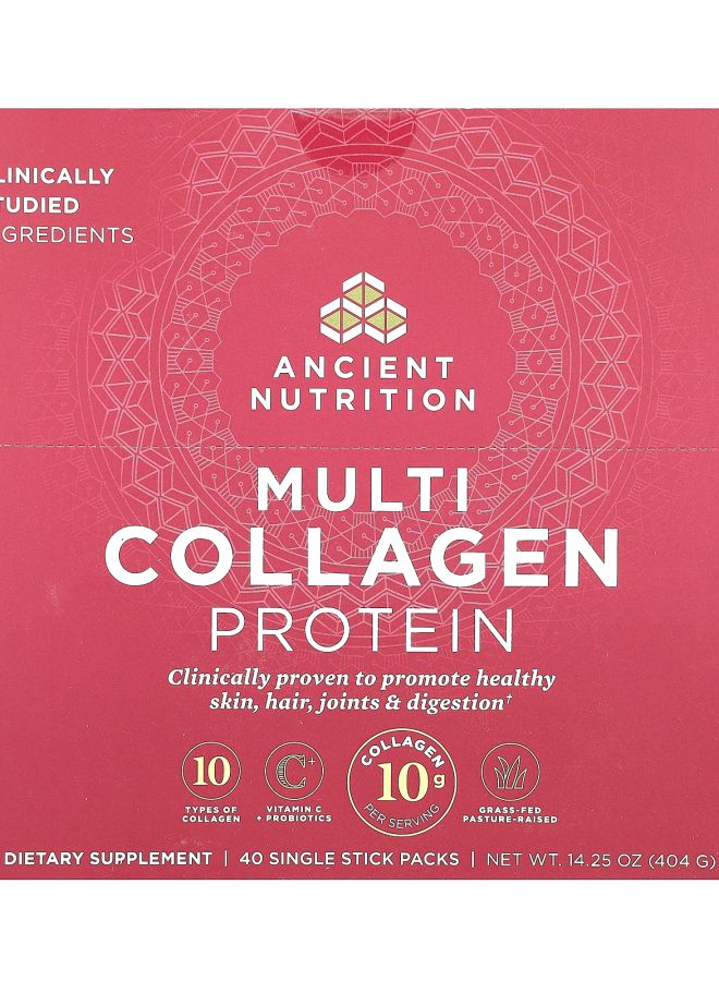 Ancient Nutrition بروتين الكولاجين المتعدد 40 عبوة فردية 0.36 أونصة (10.1 جرام) لكل منها