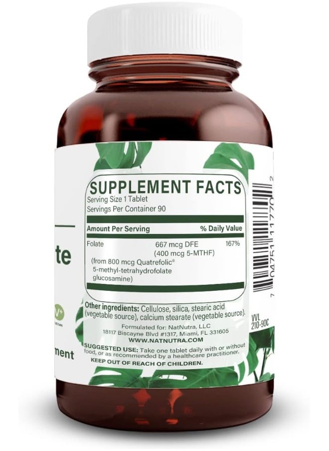 Natural Nutra Natural Nutra Methyl Folate 400 mcg 5-MTHF  - Image 2