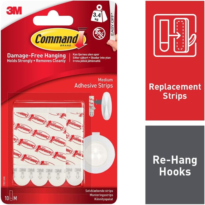 Command General Purpose Adhesive Strips - Medium (10 Strips) - Image 1