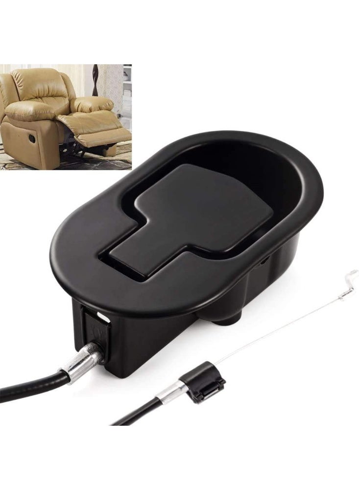 Relex Recliner Replacement Parts, Universal Black Metal Pull Recliner Handle with Cable, fits Recliner Couch Style Pull Chair Release Handle for Sofa - Image 1
