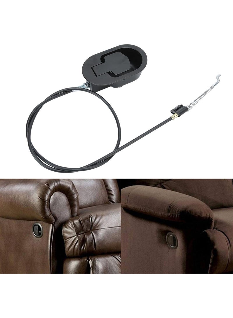 Relex Recliner Replacement Parts, Universal Black Metal Pull Recliner Handle with Cable, fits Recliner Couch Style Pull Chair Release Handle for Sofa - Image 3