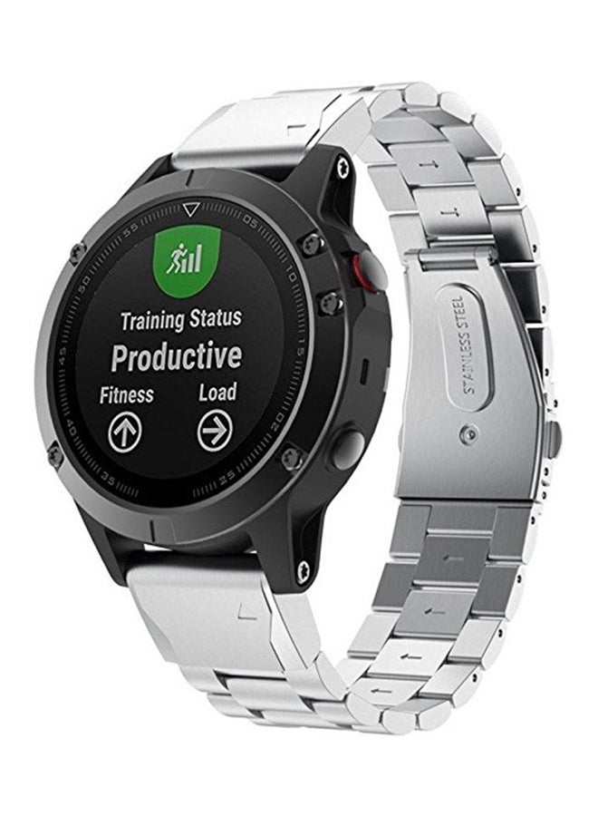 ISank Replacement Smart Watch Band For Garmin Fenix 5 Silver - Image 3