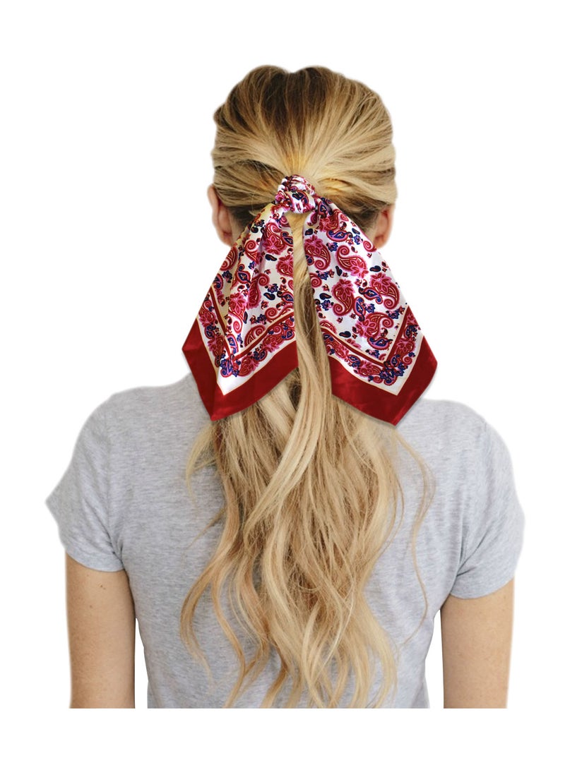اليسا 2-Pcs Ribbon Bow Scrunchies Hair Bands - Image 3
