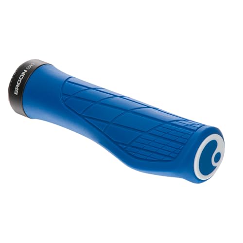 Ergon GA3 Ergonomic Lock-On MTB Grips – Winged Design for Mountain Bike Comfort and Wrist Support, Midsummer Blue, Small - Image 1