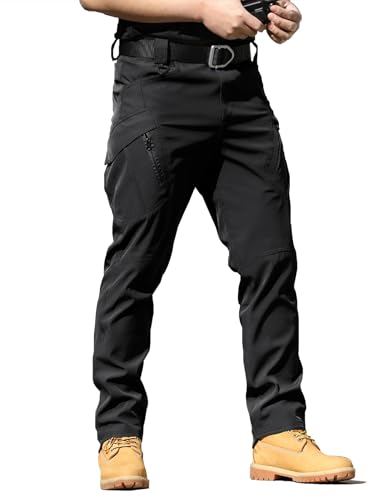 AUTIWITUA Mens Tactical Cargo Pants Water Resistant Lightweight Hiking Pants Outdoor Work Pants with Multi PocketsNo Belt