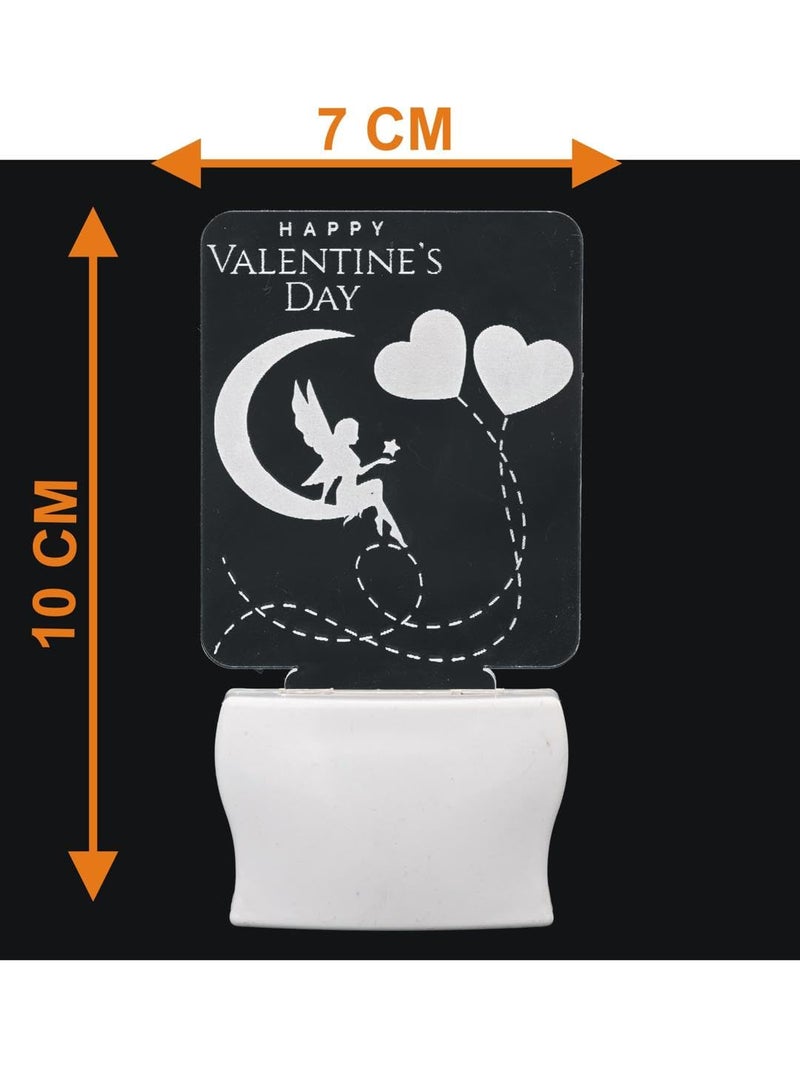 Somil Happy Valentine Day 3D Illusion LED Plug & Play Wall Lamp, Self Color Changing, Dia: 5 X 10 X 5 Cm - Image 5