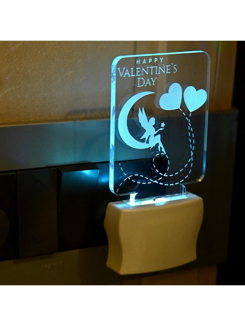 Somil Happy Valentine Day 3D Illusion LED Plug & Play Wall Lamp, Self Color Changing, Dia: 5 X 10 X 5 Cm - Image 3