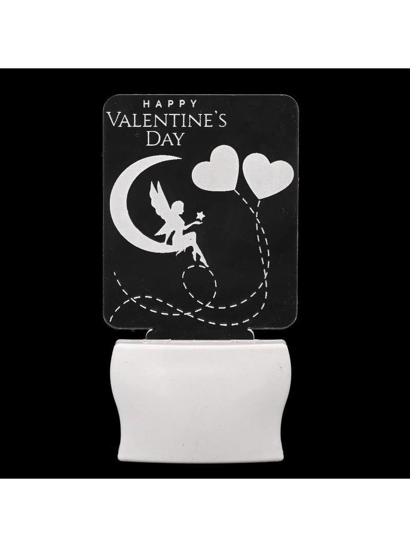 Somil Happy Valentine Day 3D Illusion LED Plug & Play Wall Lamp, Self Color Changing, Dia: 5 X 10 X 5 Cm - Image 1