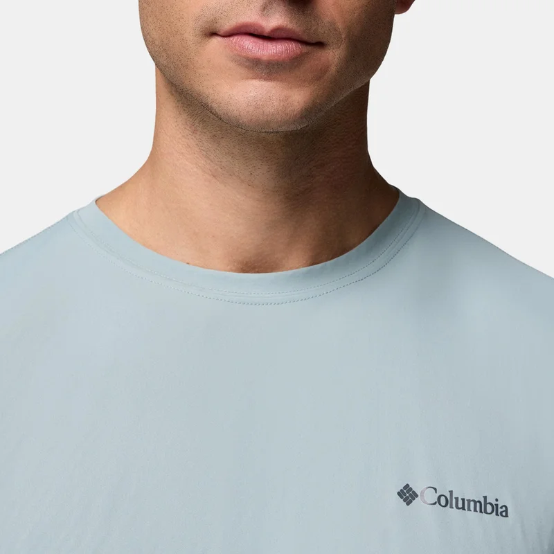 Columbia Blue Men's Zero Rules Light Technical Hiking T-Shirt for Men | Best Price UAE