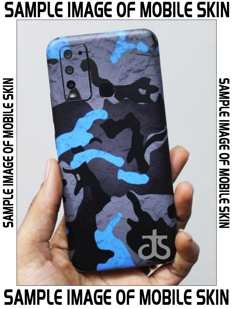 AtOdds - Full Body Back Screen Guard Protector Film - Lamination Wrap Skin Sticker for iPhone 16 Pro Max | Scratchproof Matte Finish (Design - Blue Camo) - Image 2