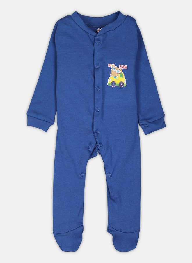 TiniBerry 100% Cotton Rompers Sleepsuits Jumpsuit Baby Boy's and Baby Girl’s Bodysuits Cotton Full Sleeve Rompers Gift Set Full Sleeves Onesies for Infant Pack of 3 (0-3 Months, Dark Blue) - Image 5