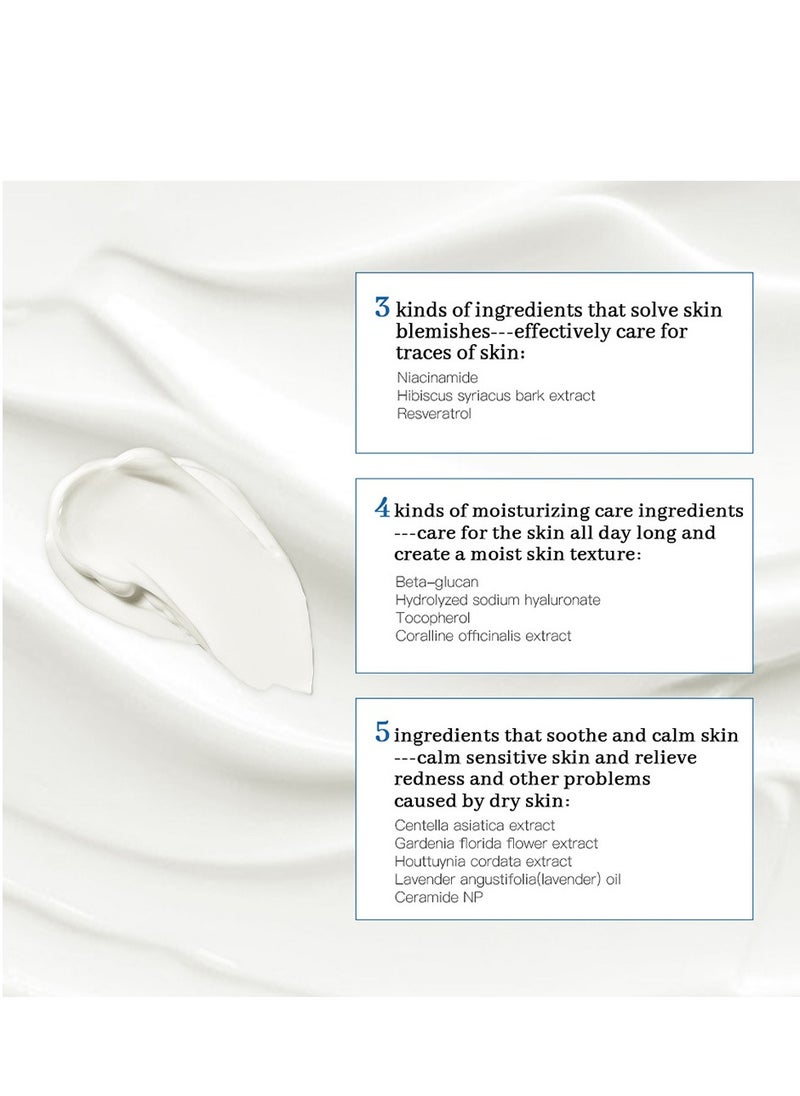 ليكرين - 345 Relief Cream ، كريم الإصلاح المكثف 345 ، كريم حاجز مرطب مهدئ للوجه ، كريم للوجه للعناية بالبشرة للبشرة الجافة والحساسة - ترطيب دائم وإصلاح الحاجز 50 مل - Image 1