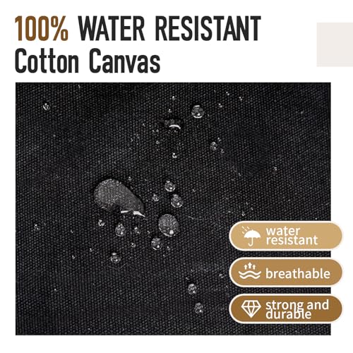 YELEGAI Aprons For Women Men With Large Pockets, Waterproof Cotton Chef Aprons For Cooking Server Grilling Bbq Kitchen Gardening (1, Pure Black) - Image 5