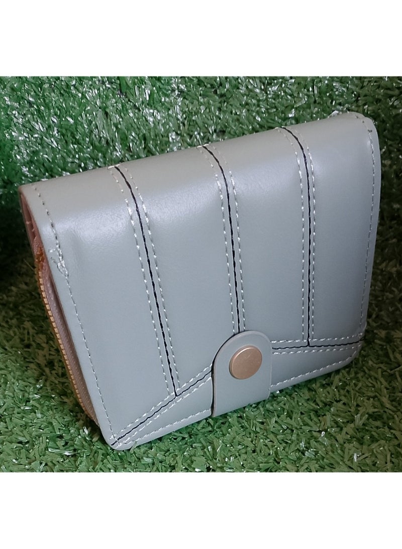 Grey leather women's wallet - Image 1