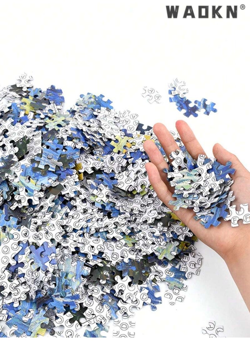 دبليو أيه أو كي أن ألغاز تخفيف الضغط/ألغاز للكبار، 1000 قطعة، ألغاز مناظر طبيعية لمعالم العالم، ديكور منزلي، لعبة كلمات متقاطعة إبداعية، هدية تعليمية للأطفال، ديكور منزلي مناسب للأصدقاء والعائلة - Image 2