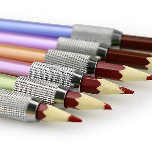 ARROLLIANT Pencil Lengthener Extender Holder FineGood One Head Metal Handle Pen Holder Lengthener, School Office Supplies Art Writing Tool, set of 5pcs - Image 4