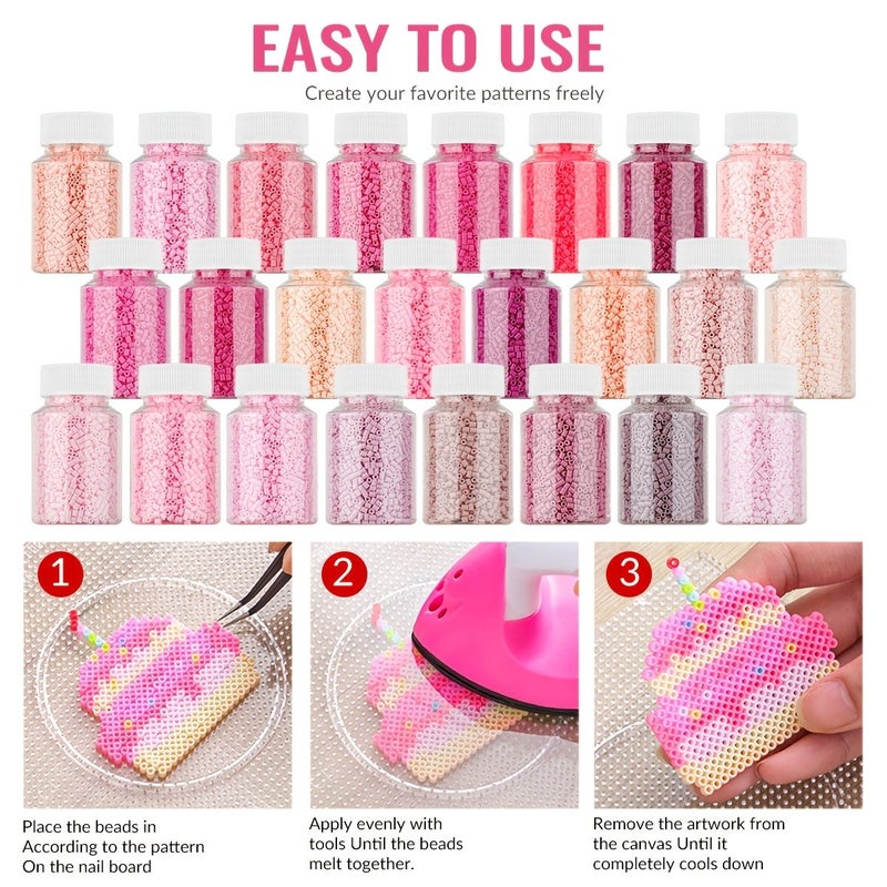 3100 Pcs E6 Style 2 6mm 3D Pixel Melting Beads Kit For Handmade Craft Puzzle - Image 5