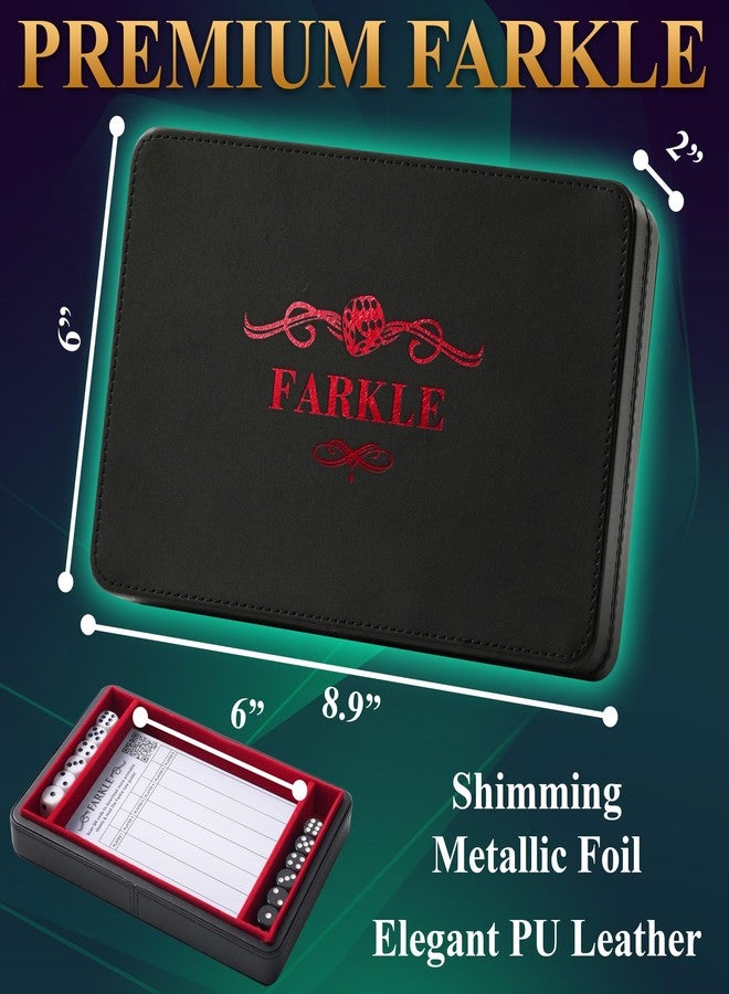 Soar Forge Deluxe Farkle Dice Tray and Storage - Elegant Faux Leather Travel Case with Score Sheets, 2 Sets of Dice, Guide & Velvet Lined Rolling Arena for Many Classic Games (Crimson Red) - Image 4