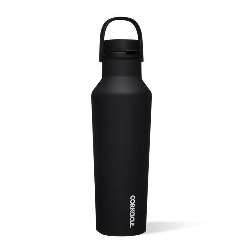 Corkcicle Sport Canteen - Keeps Drinks Cold 25 Hours - Stainless Steel Water Bottle - Triple-Insulated - Spill-Proof - Summer Drinkware Gift - Keeps Drinks Ice Cold - 20 oz - Matte Black - Image 1