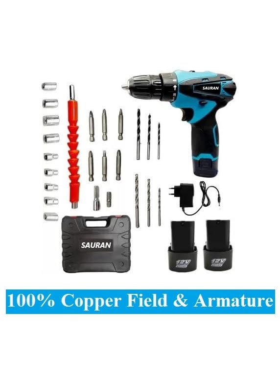 SAURAN HEAVY DUTY 12 V CORDLESS SCREWDRIVER MACHINE WITH KIT SET  - Image 2