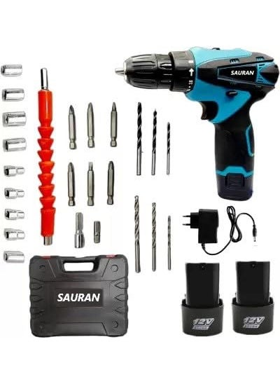 SAURAN HEAVY DUTY 12 V CORDLESS SCREWDRIVER MACHINE WITH KIT SET  - Image 1