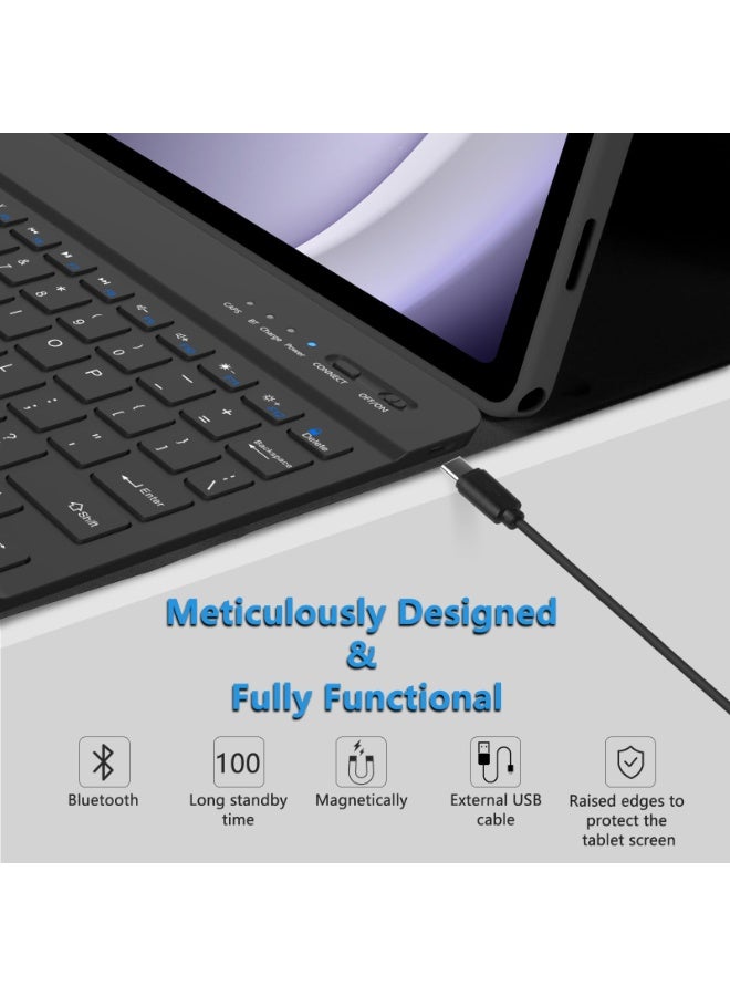 إغرين99 لـ HUAWEI MatePad 11.5 بوصة / الهواء 11.5 بوصة / 11.5S 11.5inch غطاء واقي مع لوحة المفاتيح, لوحة مفاتيح بلوتوث لاسلكية قابلة للفصل, غطاء واقي ذكي من نوع تقسيم رقيق جدا, إيقاظ / نوم تلقائي, أسود - Image 3