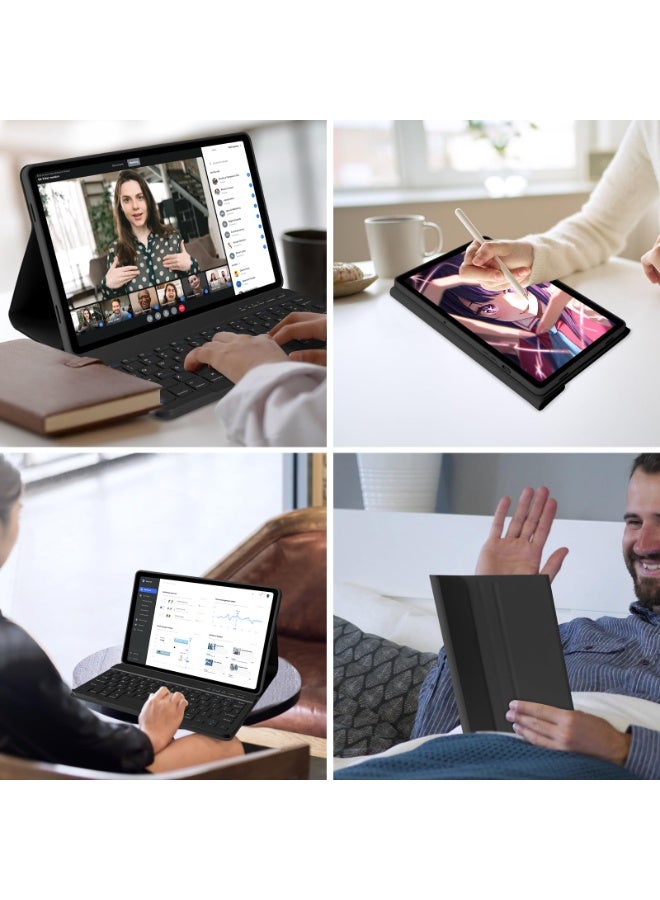 إغرين99 لـ HUAWEI MatePad 11.5 بوصة / الهواء 11.5 بوصة / 11.5S 11.5inch غطاء واقي مع لوحة المفاتيح, لوحة مفاتيح بلوتوث لاسلكية قابلة للفصل, غطاء واقي ذكي من نوع تقسيم رقيق جدا, إيقاظ / نوم تلقائي, أسود - Image 5