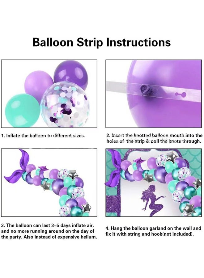 Zeemey 136-pcs Mermaid Tail Themed Latex Decorative Balloon Arch Garland Set - Perfect for Graduation Baby Shower Wedding Birthday Bachelorette Party Backdrop Decoration - Suitable for Indoor and Outdoor - Image 3