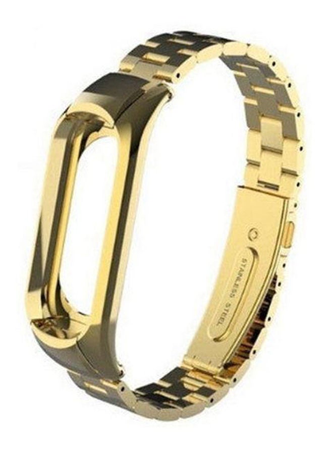 NIBEMINENT Stainless Steel Replacement WristBand For Xiaomi Mi Band 5 Gold - Image 1