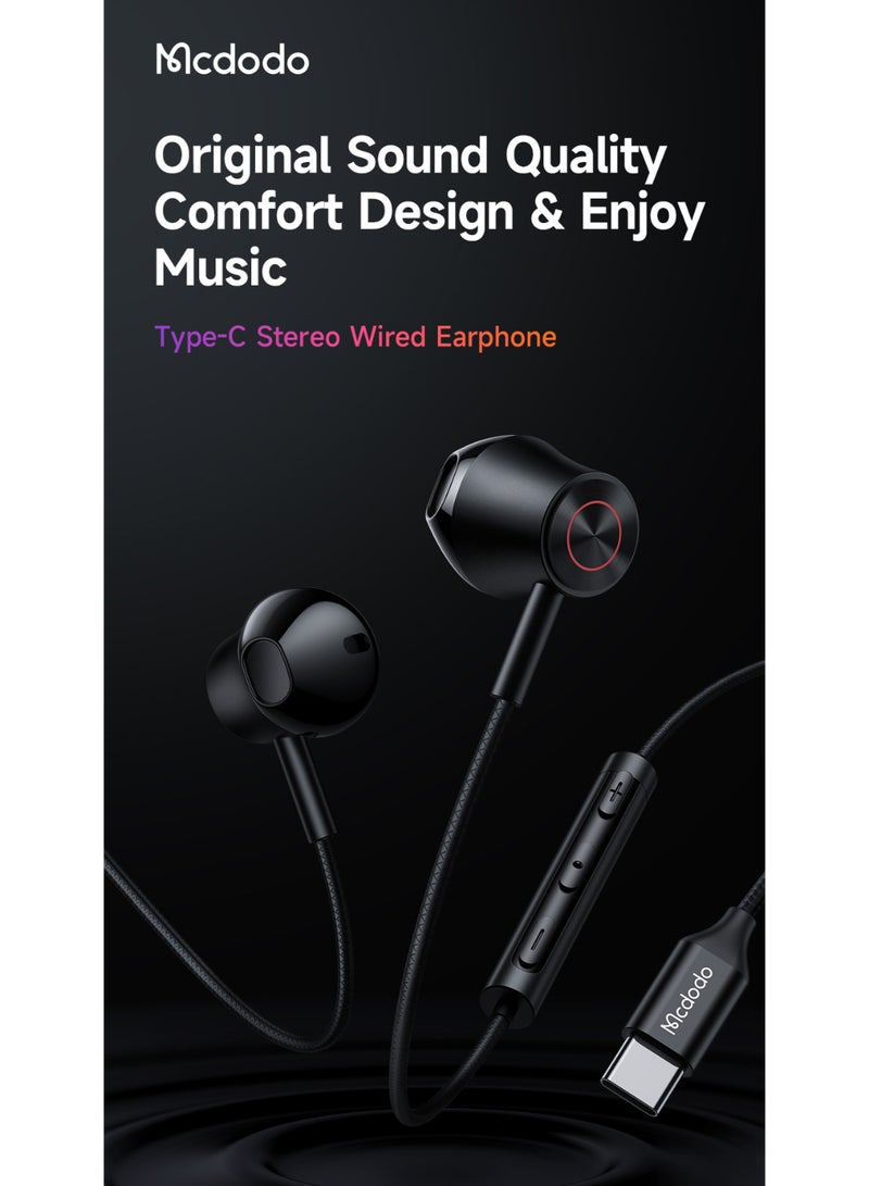 مكدودو Mcdodo سماعات أذن سلكية رقمية Type-C (مسطحة)، صوت عالي الدقة (Hi-Res Audio) - Image 2