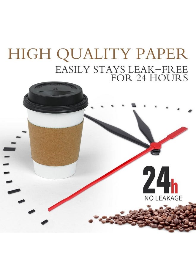 Ginkgo Ginkgo [100 Pack 12 oz Disposable Thickened Paper Coffee Cups with Lids and Sleeves, To Go Hot Coffee Cups for Home, Office, Wedding and Cafes  - Image 2
