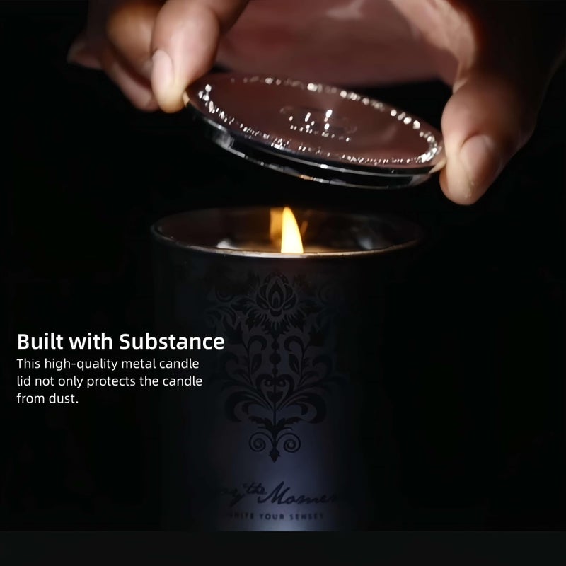 RU HANDMADE Luxury Black Scented Candles Gift Set for Men â€“ 3Ã—7oz Soy & Beeswax Crystal Candles with Wick Trimmer & Snuffer, Masculine Woodsy Aromatherapy Candles for Home, Birthday & Holiday Gifts for Him - Image 5