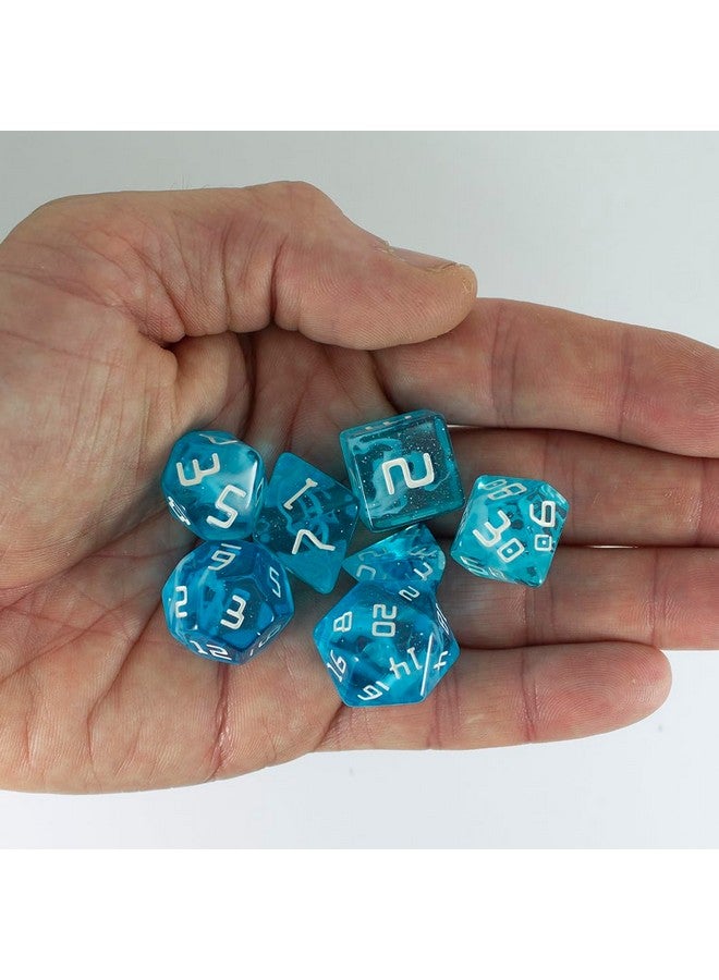 Paladin Roleplaying Starfarer Sci-Fi RPG Dice - 'Andromeda' - Blue with White Swirls - Image 3