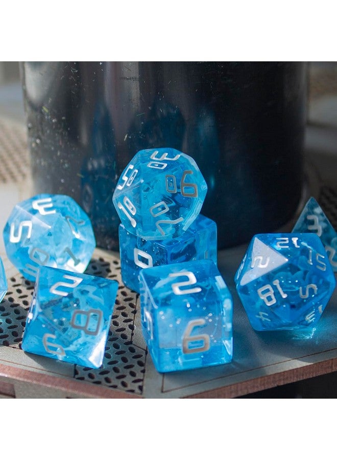 Paladin Roleplaying Starfarer Sci-Fi RPG Dice - 'Andromeda' - Blue with White Swirls - Image 4