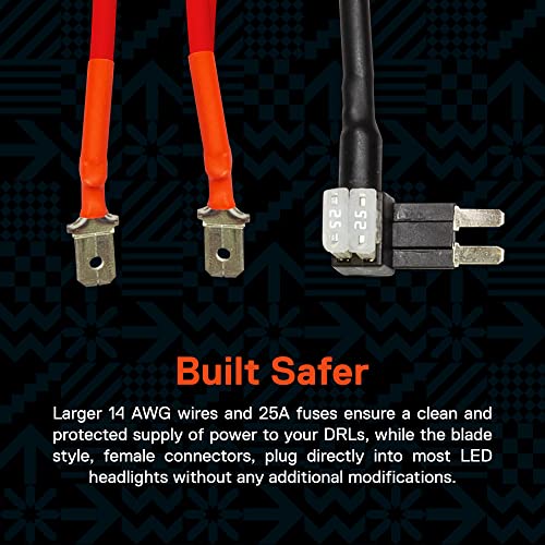 ONLINE LED STORE True Mods Headlight DRL Adapter Harness Kit Compatible w/Jeep 2018+ JL JT [2 x 25A Micro Blade Fuses] [Plug N Play] Wiring for Headlights w/Integrated LED Running Light 2018+ Wrangler Gladiator JT JL - Image 4