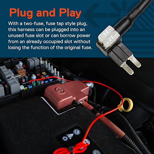 ONLINE LED STORE True Mods Headlight DRL Adapter Harness Kit Compatible w/Jeep 2018+ JL JT [2 x 25A Micro Blade Fuses] [Plug N Play] Wiring for Headlights w/Integrated LED Running Light 2018+ Wrangler Gladiator JT JL - Image 3