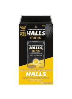 Halls HALLS Minis Honey Lemon Flavor Sugar Free Cough Drops, 8 Packs of 24 Drops (192 Drops Total) 