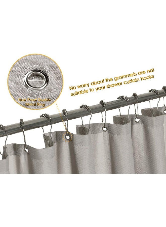 Home Queen Waffle Weave Shower Curtain Bath Liner with Soft Touch Water Repellent Bathroom Curtain Liner with Bottom Magnets and Reinforced Grommets 72 W x 72 L Inches Taupe - Image 5