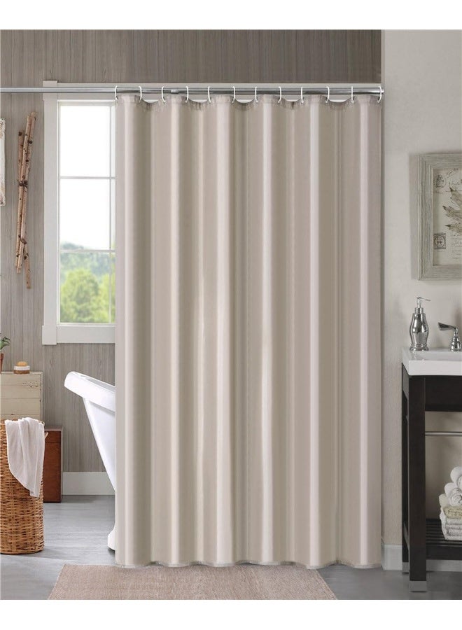 Home Queen Waffle Weave Shower Curtain Bath Liner with Soft Touch Water Repellent Bathroom Curtain Liner with Bottom Magnets and Reinforced Grommets 72 W x 72 L Inches Taupe - Image 4