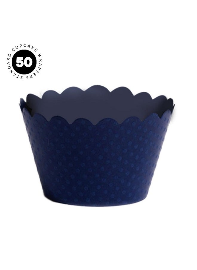 Dress My Cupcake Dress My Cupcake Standard Navy Blue Cupcake Wrappers, Set of 50  - Image 5