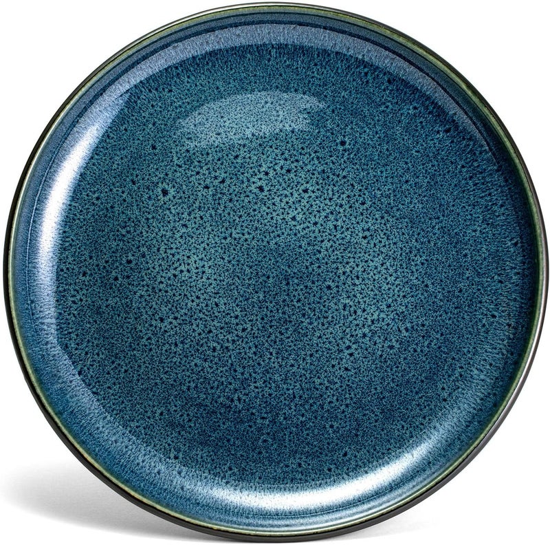 Sango Resona 16Piece Blue Stoneware Dinnerware Set  Service for 4 Plate and Bowl Set Delicate Blue Interior Microwave  Dishwasher Safe for Everyday Dining  Entertainment - Image 4