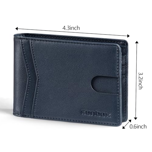 RUNBOX Wallet for Men and Women Slim Rfid Leather 2 ID Window With Gift Box - Image 3